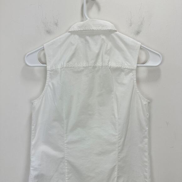 J.Crew Petite Sleeveless Cotton Poplin Shirt White Signature Fit Classic XSP NWT - Picture 11 of 11
